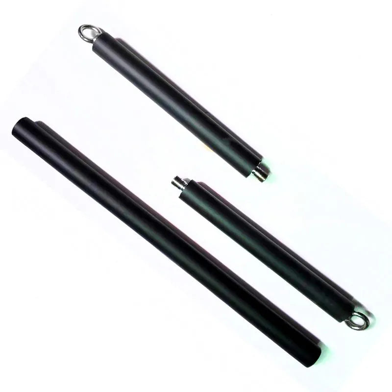 Pilates stick handle accessories with bearing ring in steel and EVA construction showing 980mm and 1000mm length options