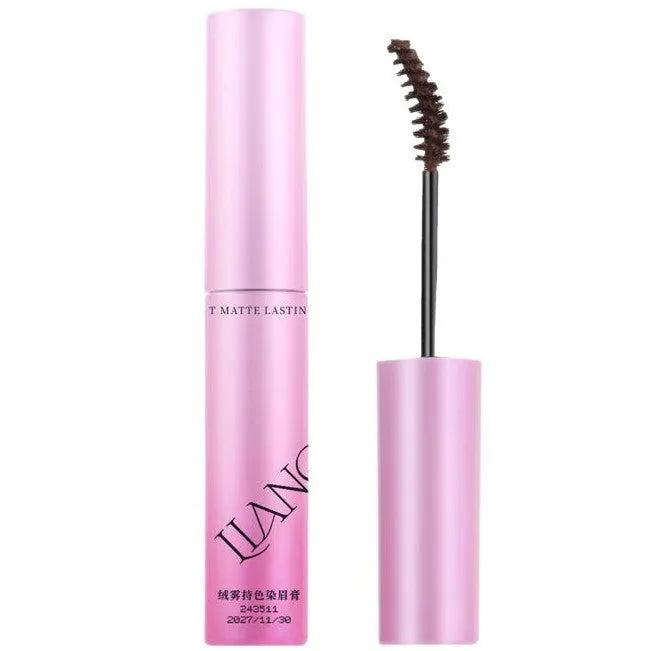 Eyebrow cream product with 4.5g net content showing four natural shade options for brow definition