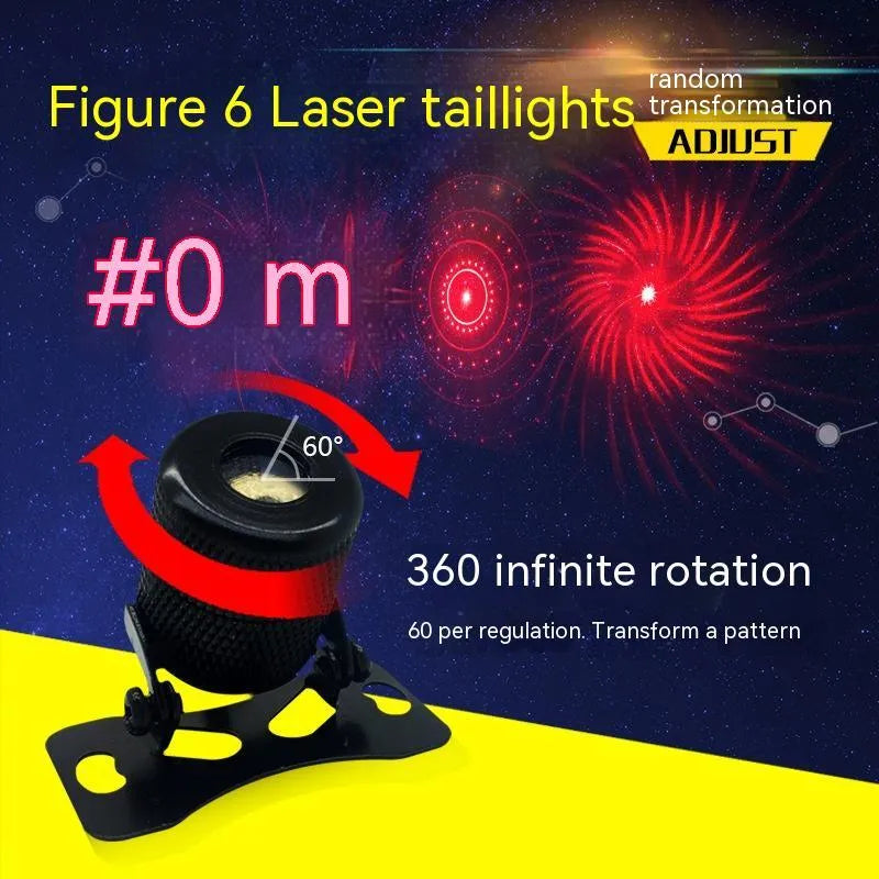 Aluminium laser fog lamp with adjustable mount showing 100MW laser projection for vehicle visibility enhancement