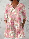 Women's retro slim fit long-sleeved top with digital printing, available in multiple colours and sizes S to 5XL