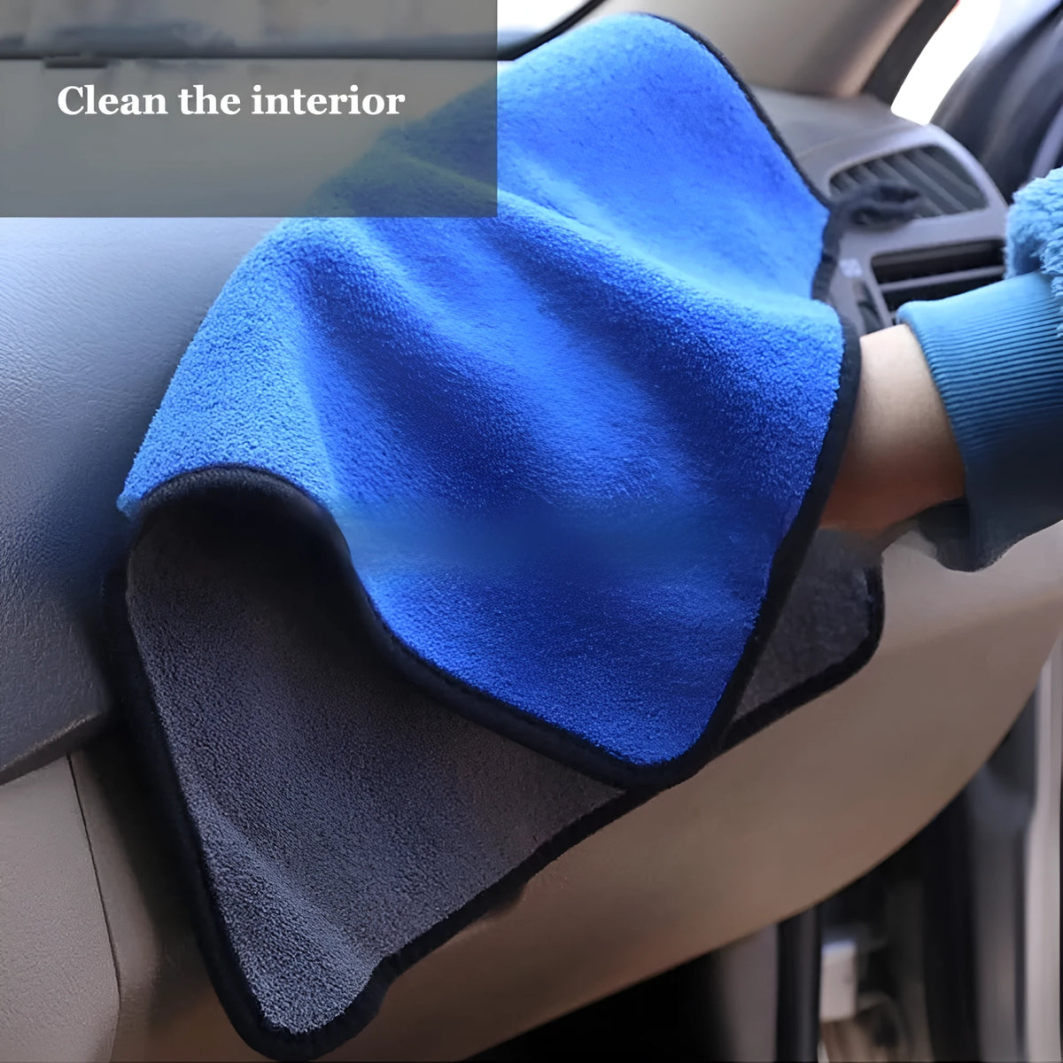 Five yellow coral fleece car cleaning cloths, each 30x60cm, thickened and absorbent for car washing and drying.