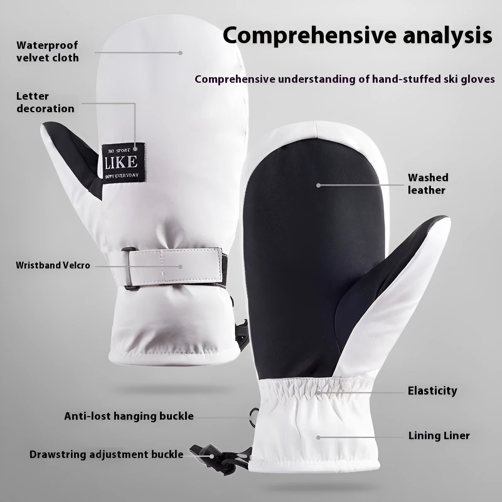 Black cycling gloves with touch screen compatible fingertips for cold weather protection