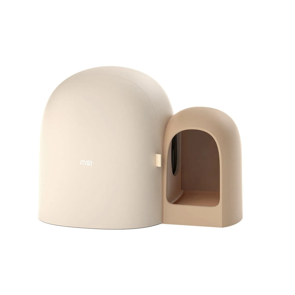 Fully enclosed oversized cat litter box in ABS plastic measuring 67.7cm long with three colour options