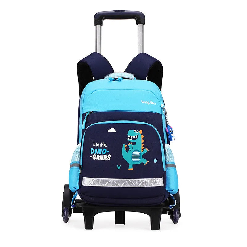 Korean detachable trolley school bag in black or rose red with 42cm dimensions