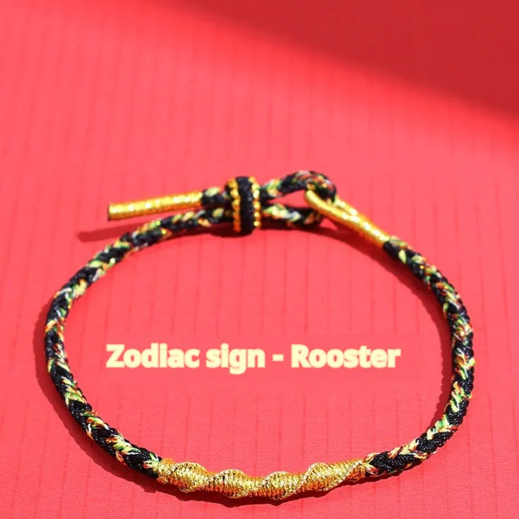 Adjustable eight-strand woven colourful guard strap in flexible wire with zodiac colour options