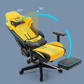 Black Dowinx gaming chair with 4D adjustable armrests and metal frame