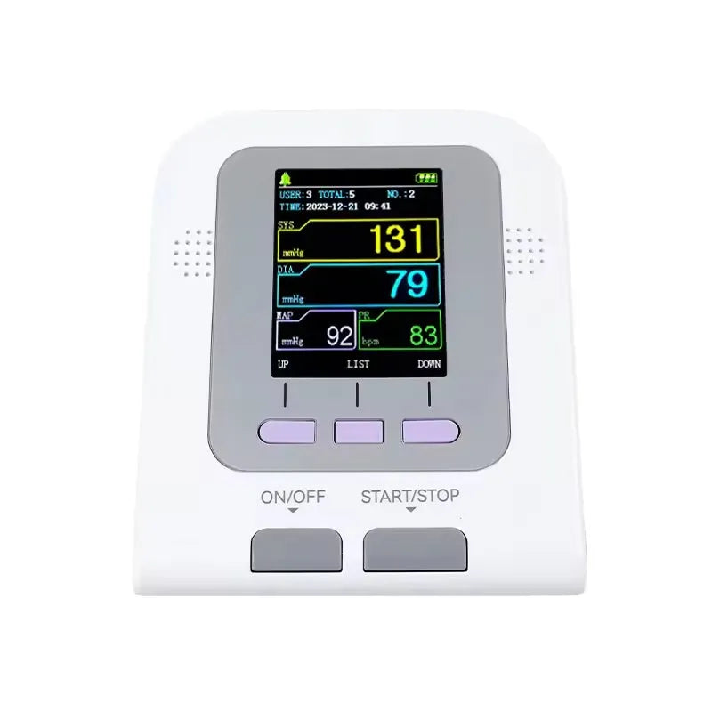 Veterinary digital blood pressure monitor with 2.8-inch colour LCD display and cuff for animal health monitoring
