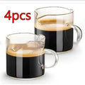 White transparent double mouth coffee glass with modern simple design