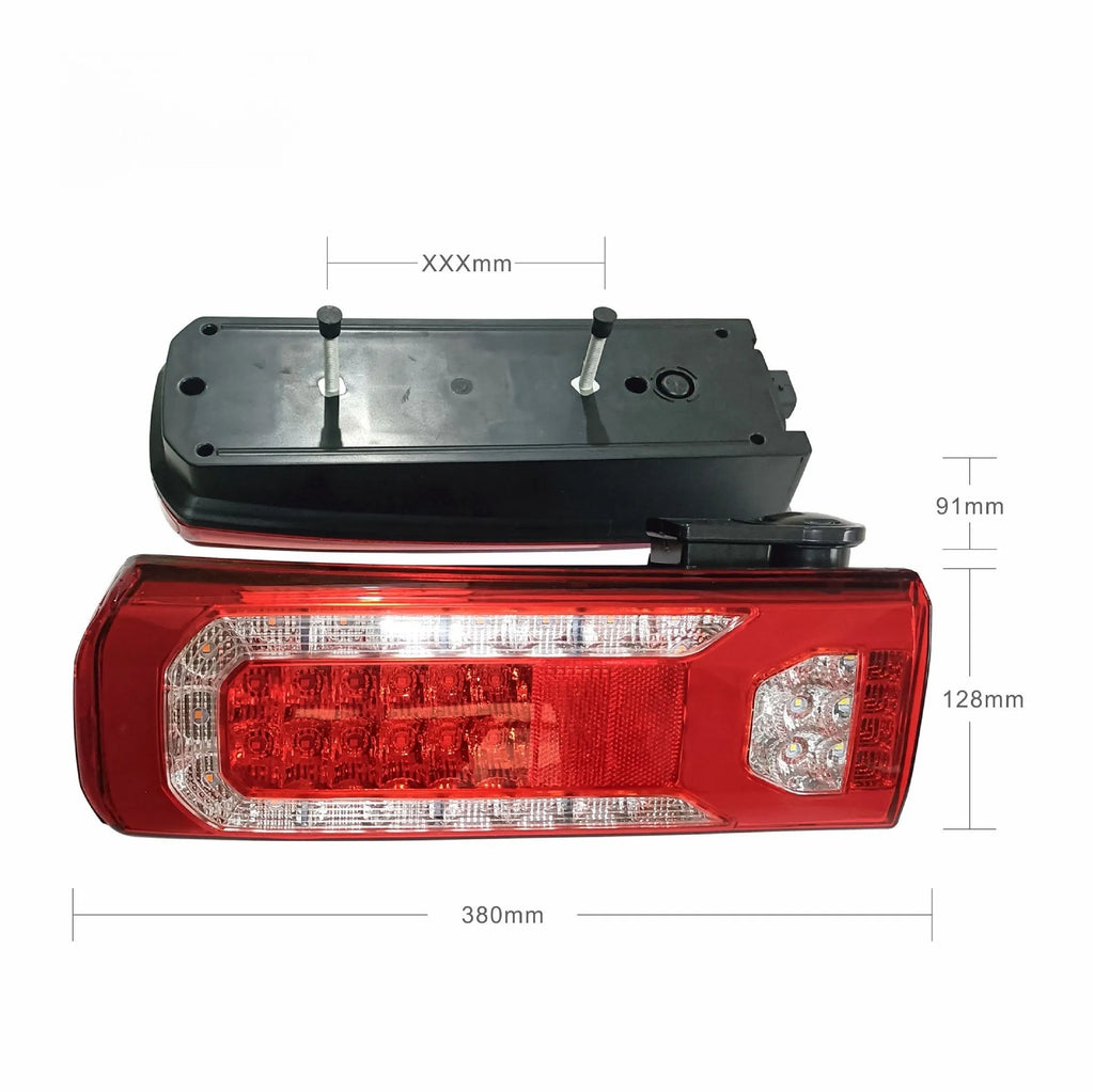 Mercedes-Benz MP4 MP5 heavy truck LED running water style rear tail lamp on white background.