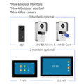 Video Intercom Doorbell 1v2 system showing 10-inch display unit and outdoor camera with installation components