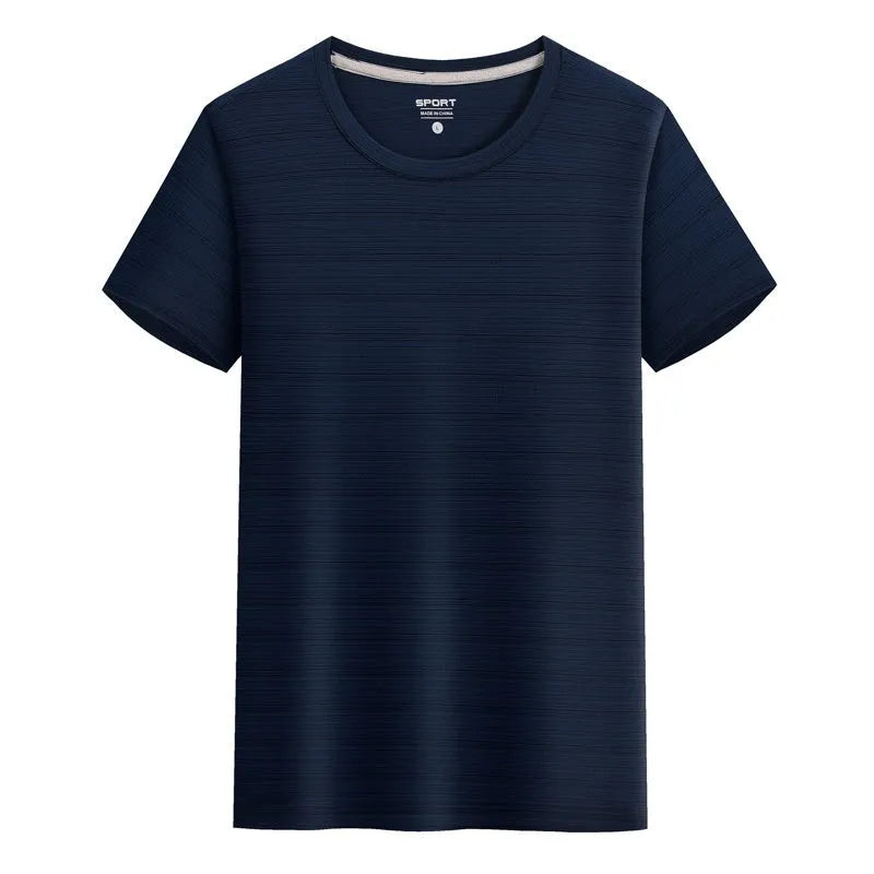 Crystal Silk round neck T-shirt in solid colour on size chart background