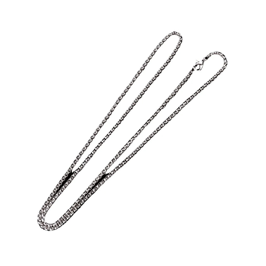 Titanium steel U-shaped pendant necklace with 50cm flat or square snake bone chain, polished finish