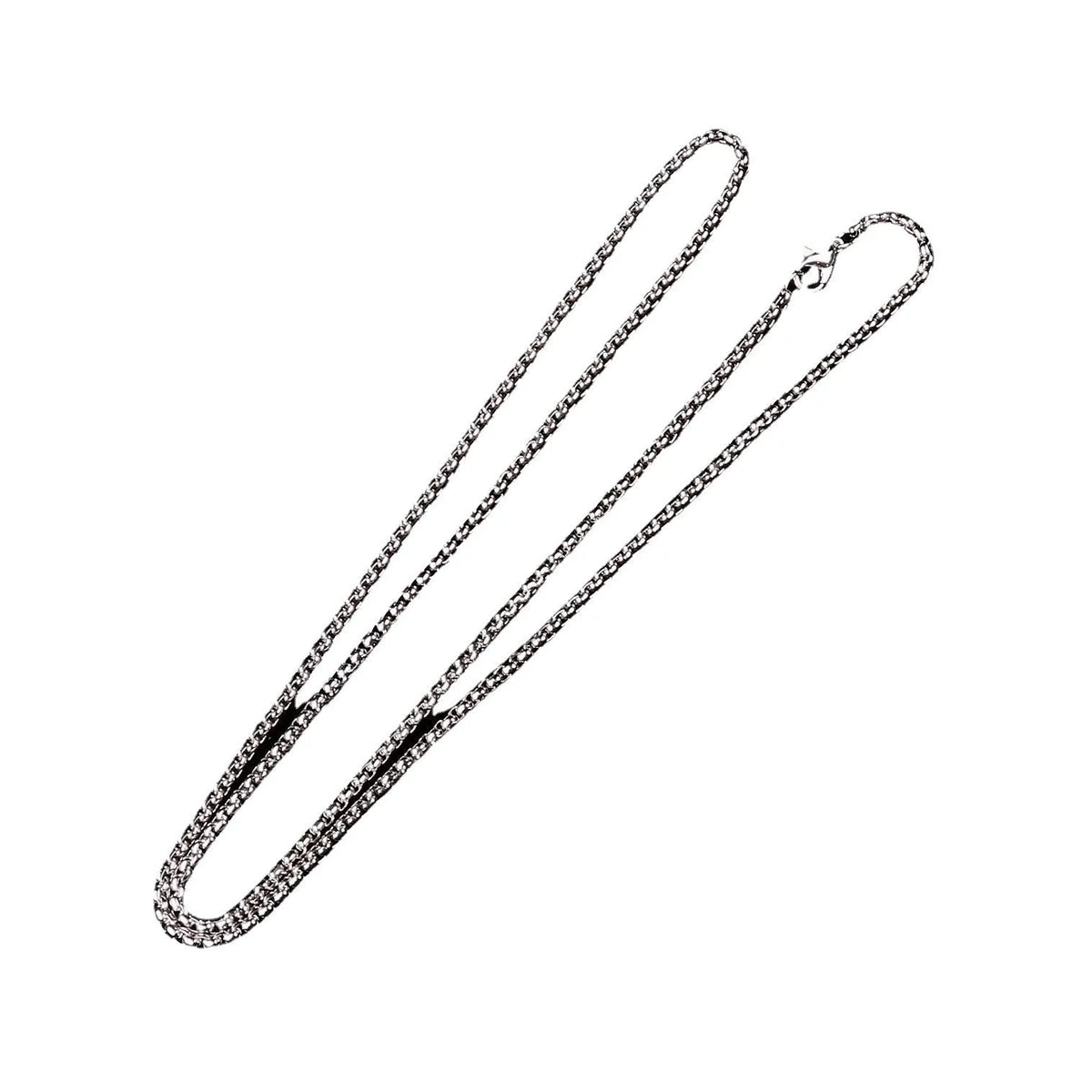 Titanium steel U-shaped pendant necklace with 50cm flat or square snake bone chain, polished finish