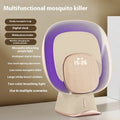 Wireless rechargeable mosquito killer lamp with ABS shell, clock, ambience light, and phone charging, 16.9 x 11.1 x 20.5 cm