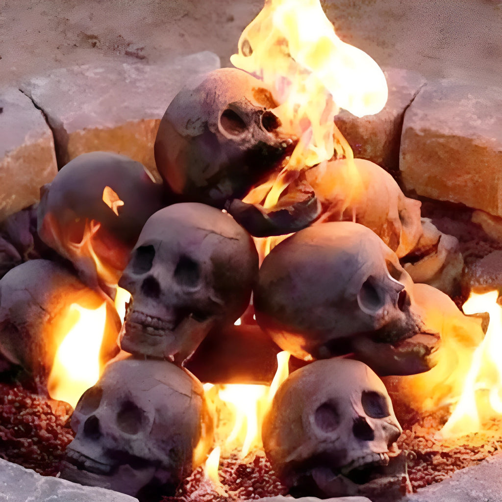 Skull BBQ resin Halloween ornament, American style, 10 x 7 x 8 cm, single decoration