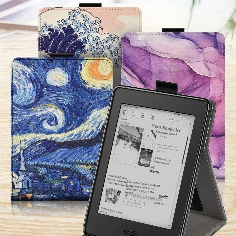 Handheld protective case for 6-inch Kindle Paperwhite in TPU with embossed bracket style