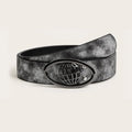 Retro oval buckle belt with 4cm wide PU leather in earthy colours