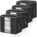 Non-woven storage bag in beige colour with seal function for organising quilts and clothing