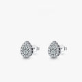Women's 925 sterling silver water drop ear studs with diamond treatment process and post-and-clutch backing