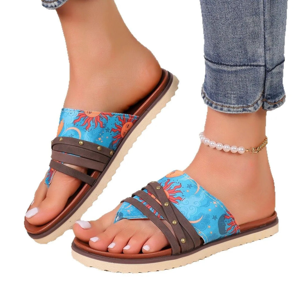 Women's plus size flip-flop sandals in candy colours red rose, black rose, daytime, night