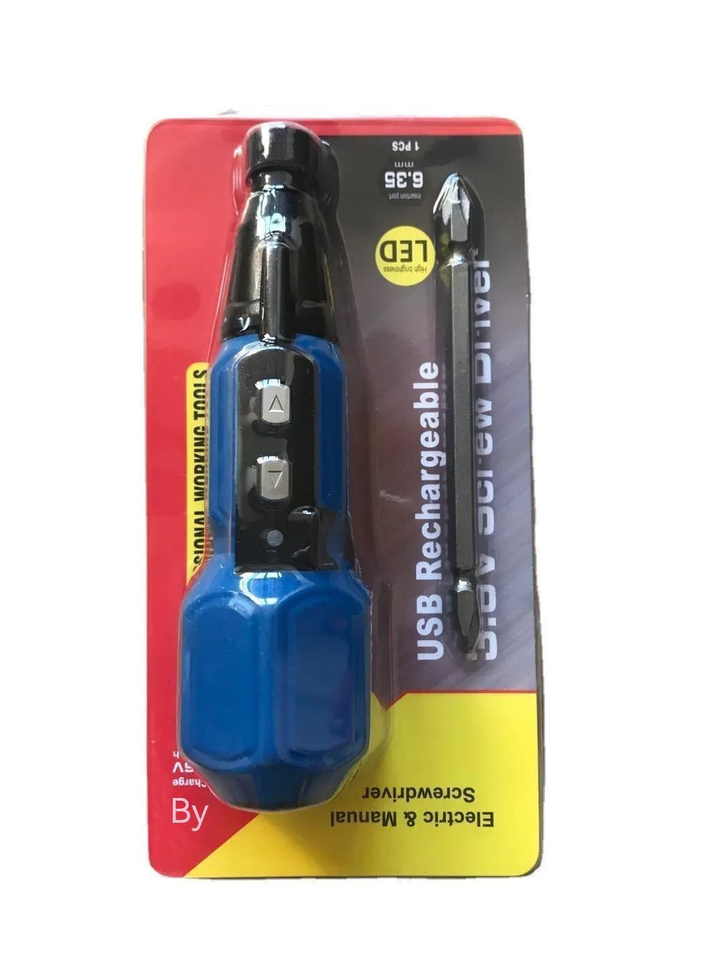 Alloy steel straight handle electric screwdriver in black or blue with 36V lithium battery and torque adjustment