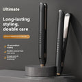 LCD screen hair straightener with temperature controls in almond white colour