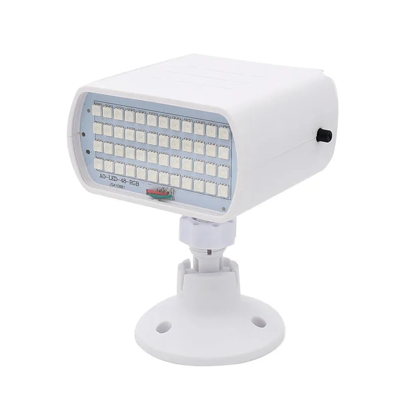 Sound control 48 LED strobe light with compact housing and dual flash modes
