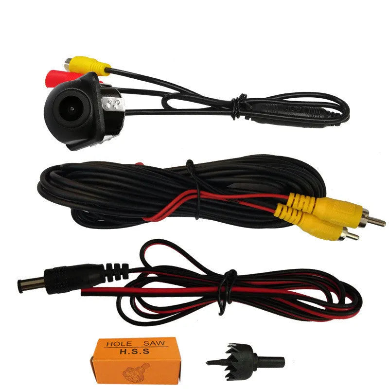 Black HD rear view car camera for GM vehicles, 720x576 resolution, 170-degree angle, 13cm x 7.9cm x 5.8cm ABS housing