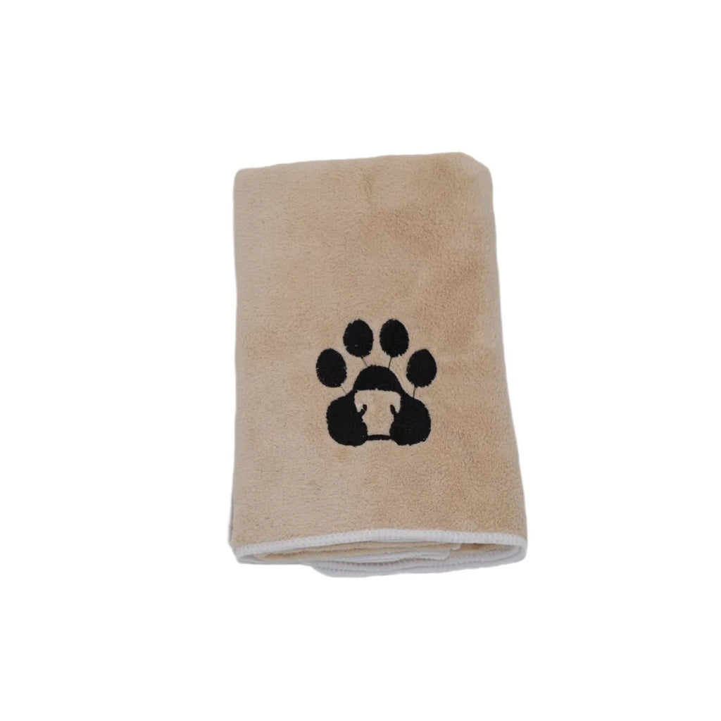 Brown ultra-fine fibre pet towel for dogs, available in 35x75cm and 50x100cm, water absorbing and quick drying.