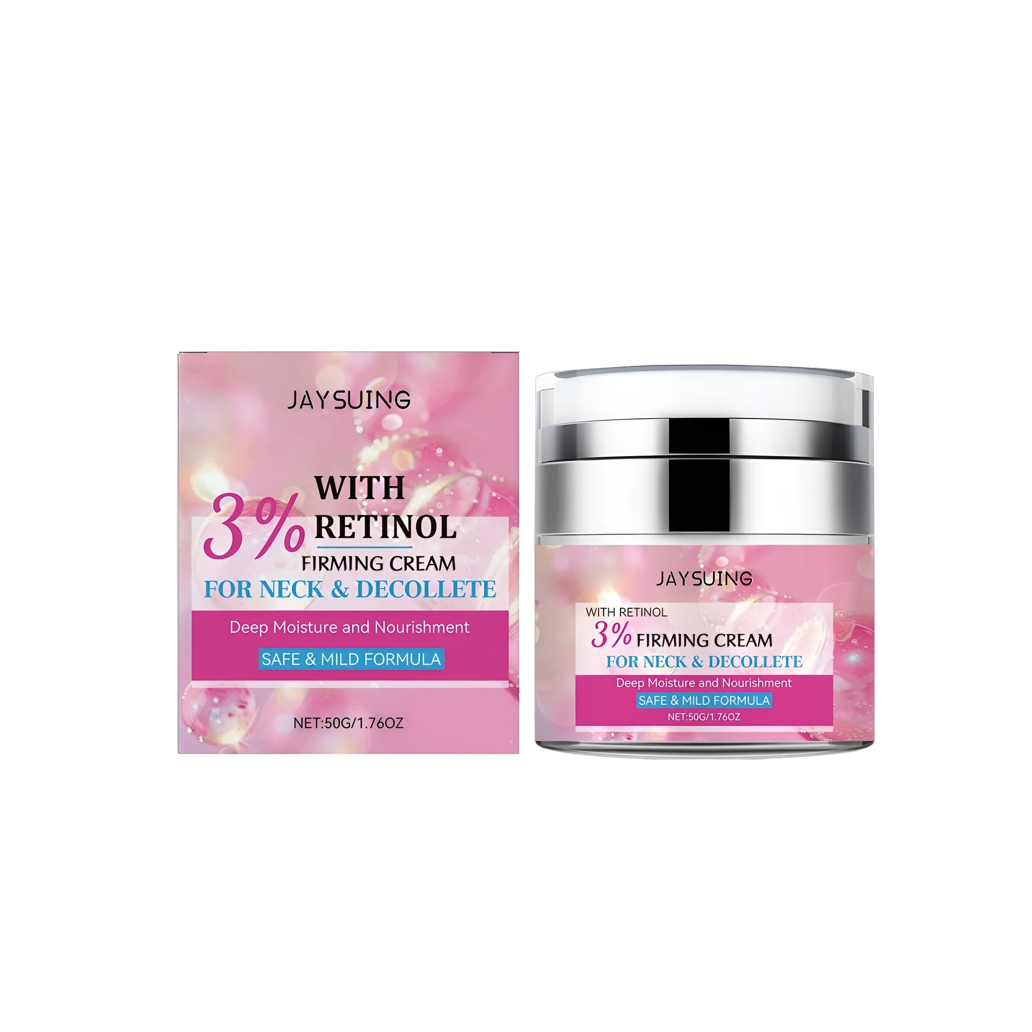 50g retinol anti-ageing firming cream jar with hyaluronic acid for facial treatment