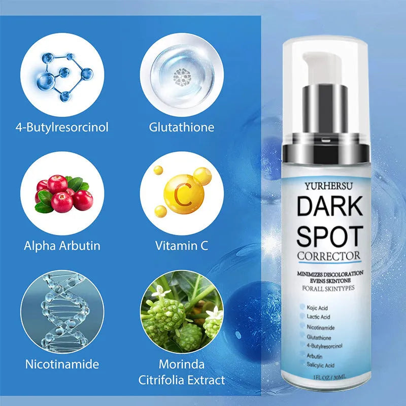 Spot lightening essence skincare product in packaging with brightening and moisturising properties