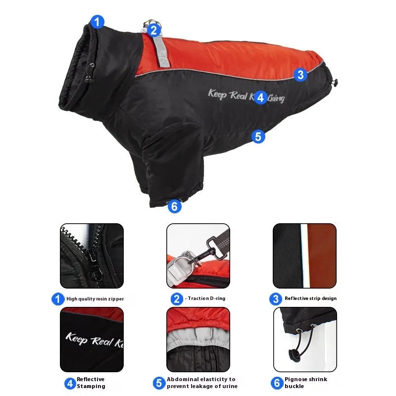 Polar fleece liner dog jacket in multiple colours for sizes XL through 6XL