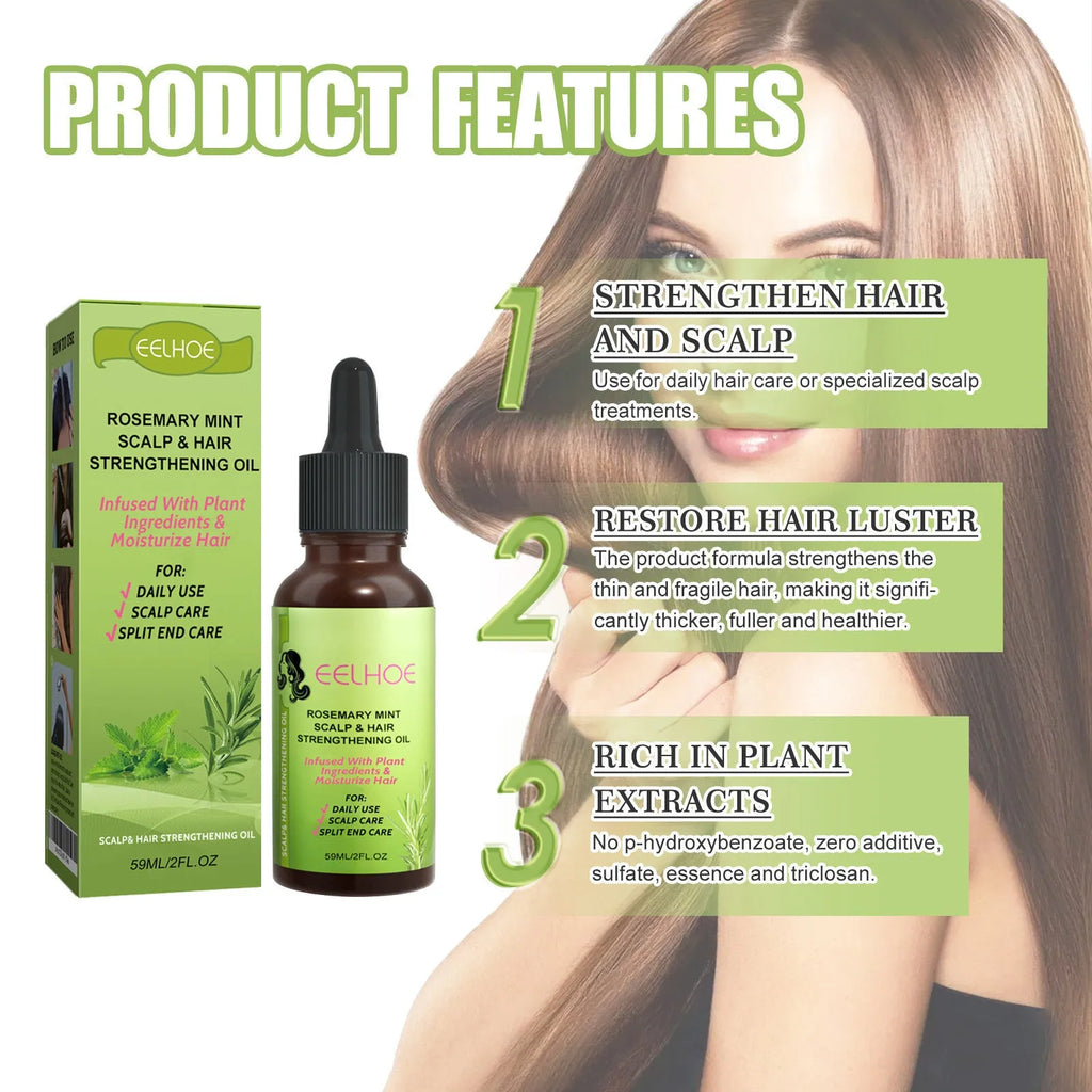 Rosemary mint hair growth fluid scalp massage set 59ml with peppermint rosemary vitamin oil