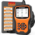 Autophix 7910 BMW diagnostic scanner with OBD2 connector and LCD display showing fault codes