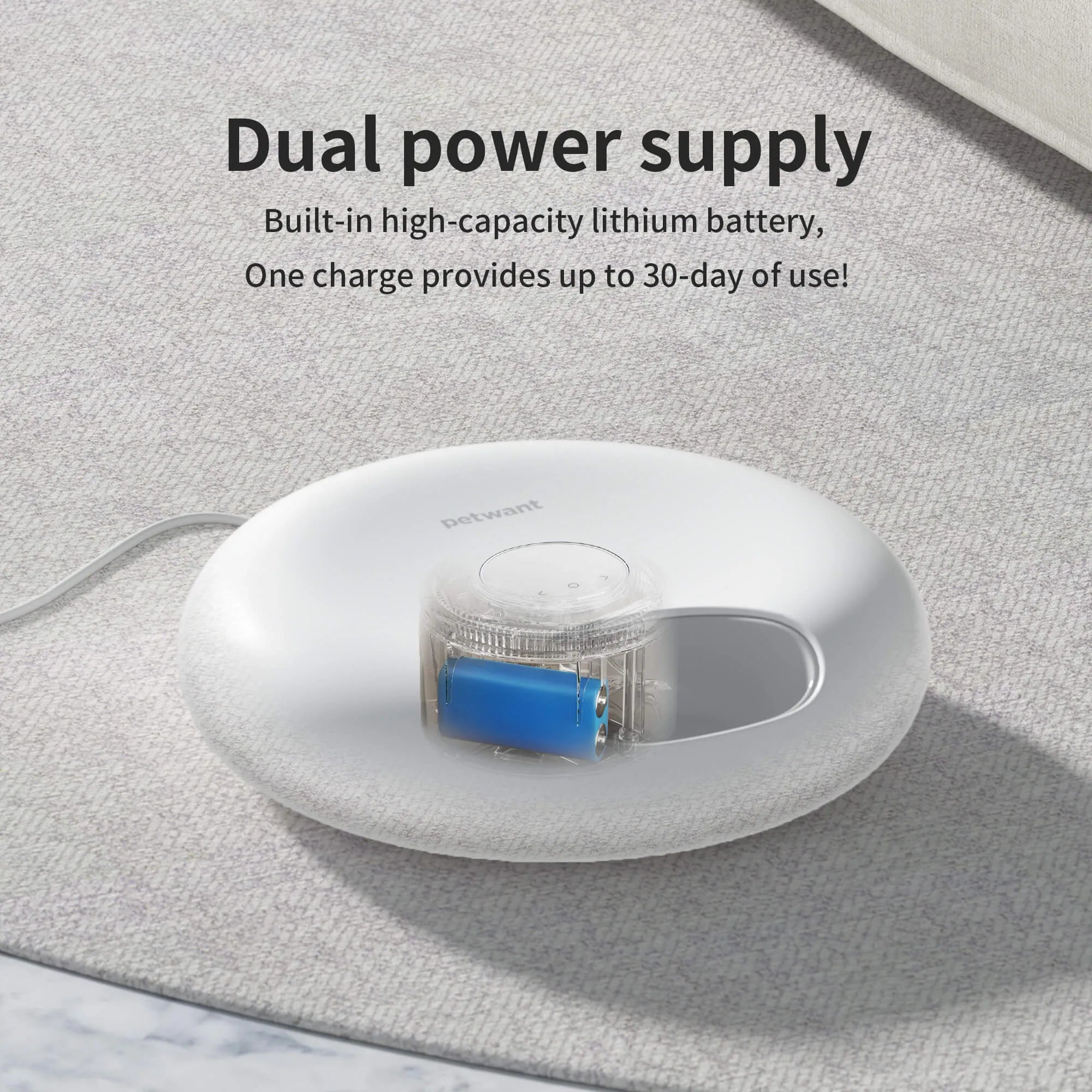 Donut Frost WiFi automatic pet feeder with app control display, six food compartments, and two ice packs.