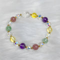 Handcrafted multicolour crystal bracelet featuring a detailed nine-tailed fox charm.