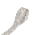 Self-adhesive water drill strip showing electroplated glass surface with adhesive backing, available in white and AB colours