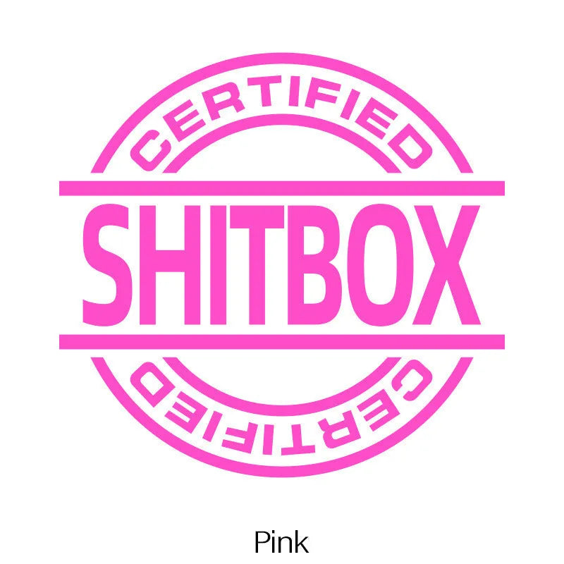 13x12cm creative vinyl car sticker showing ten colour options including metallic and glitter finishes