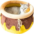 Pink honey pot-shaped cat sofa bed with removable nest pad for small pets