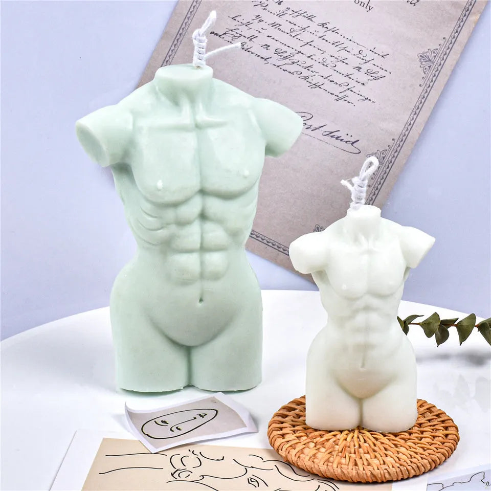 Geometric silicone candle mould for aromatherapy wax with 10cm and 14cm height sections