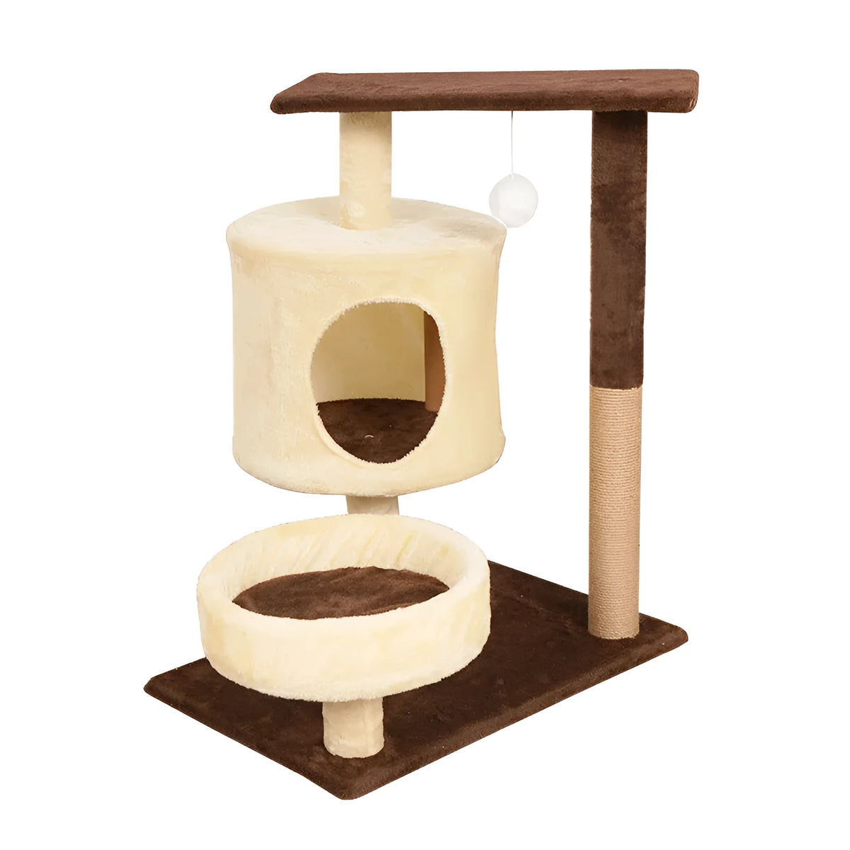 Wooden cat climbing frame, simple style, 40x60x75cm, in coffee or gray for indoor cats