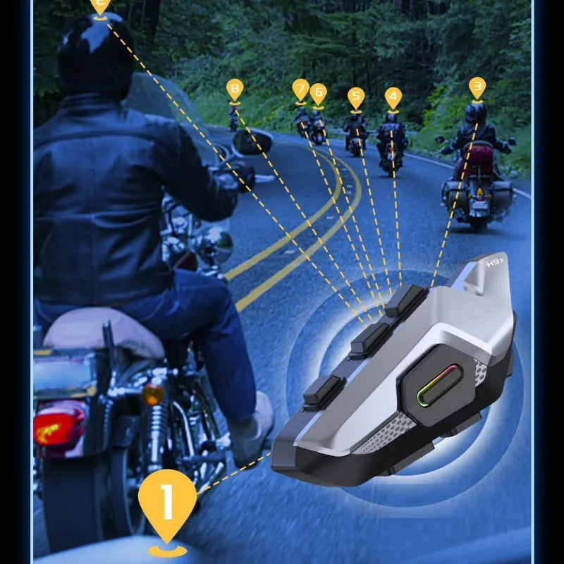 Motorcycle helmet Bluetooth headset intercom in black or gray for riding helmets and motorbike use