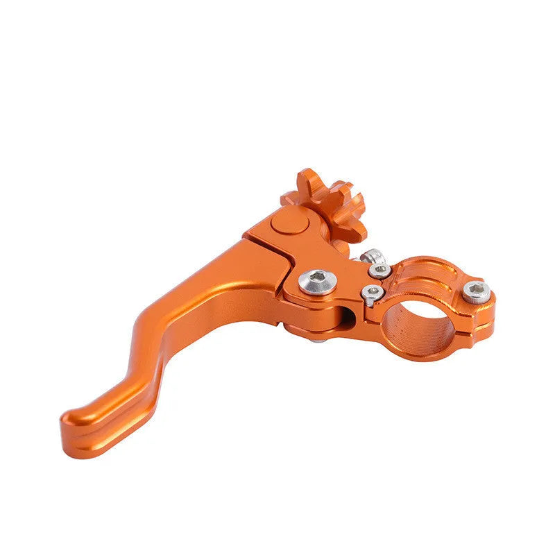 Aluminium motorcycle clutch lever for two-finger operation shown in multiple colour options