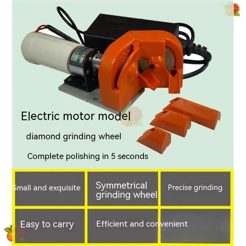 Portable grinding drill tool set showing orange and black sander units with replacement grinding wheels
