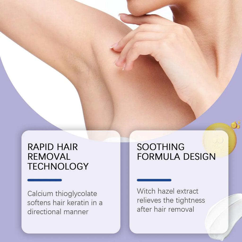 100g hair removal cream jar with moisturising care oil formula and witch hazel extract