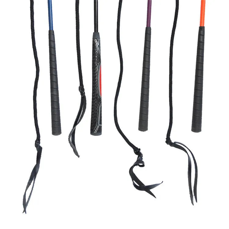 Nylon training whip with fibreglass core for equestrian riding schools and horse training