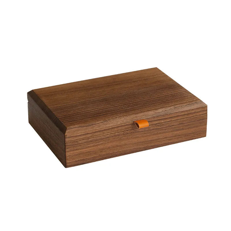 Large capacity wooden jewellery box in Black Walnut with spray painted retro finish for household jewellery storage