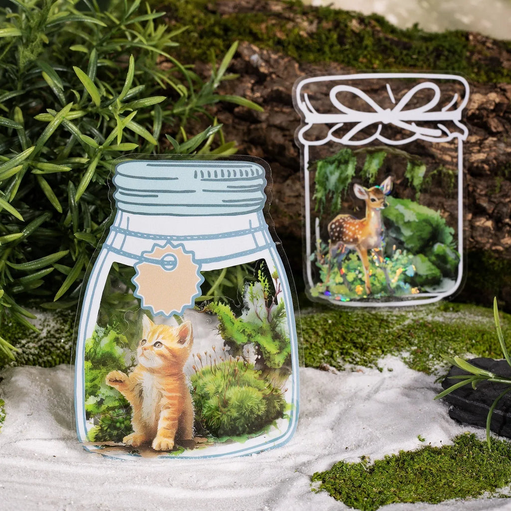 Forest Moss Series DIY decorative sticker roll set with artificial moss and wooden pieces for craft scenes