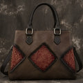 Top layer cowhide retro women's handbag, horizontal square 28cm zip messenger bag with soft handle
