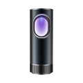 Black smart car air purifier for formaldehyde removal and ion generation, with USB cable.